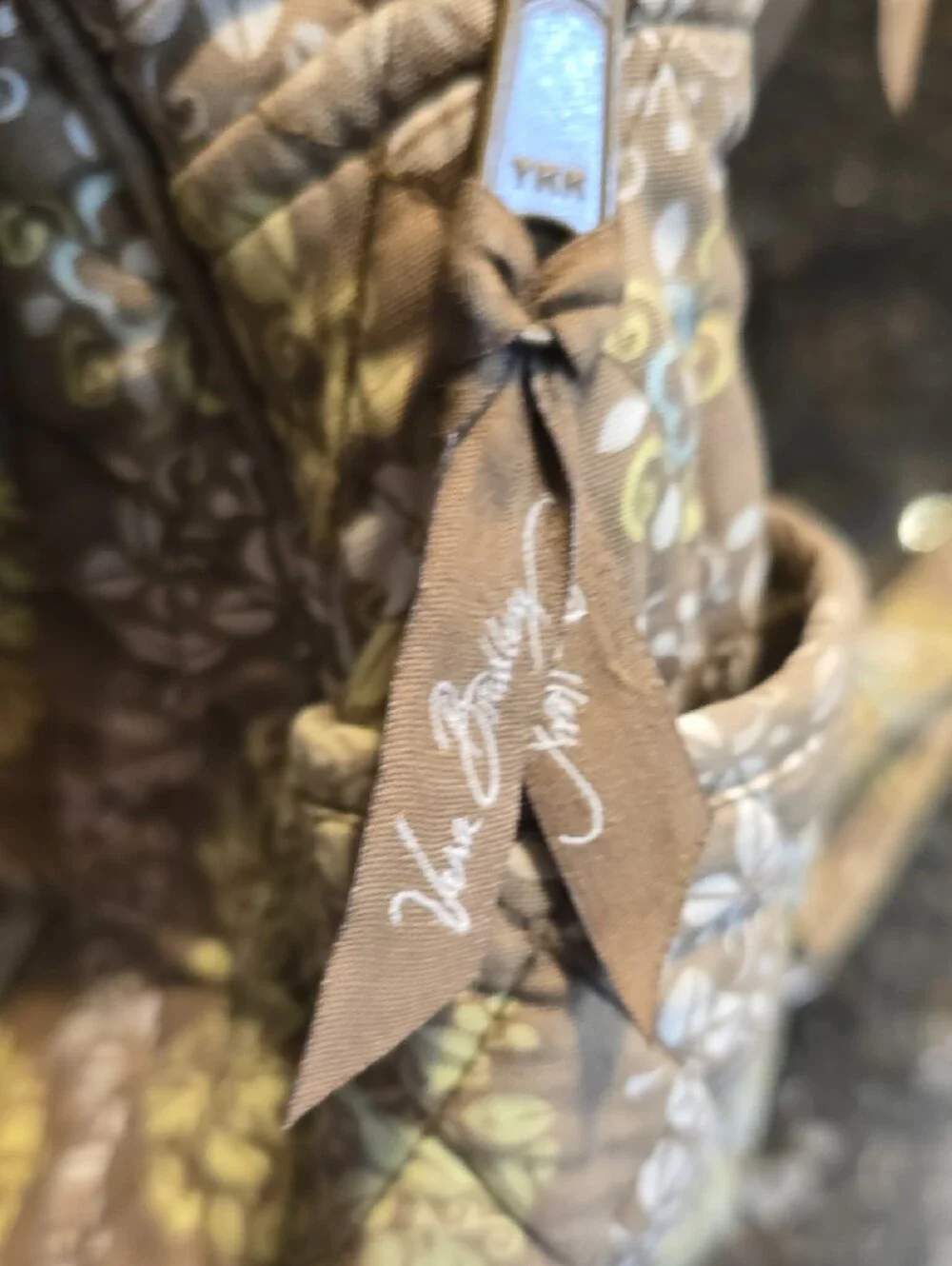 Vera Bradley Quilted Floral Small Backpack - Brown & Olive